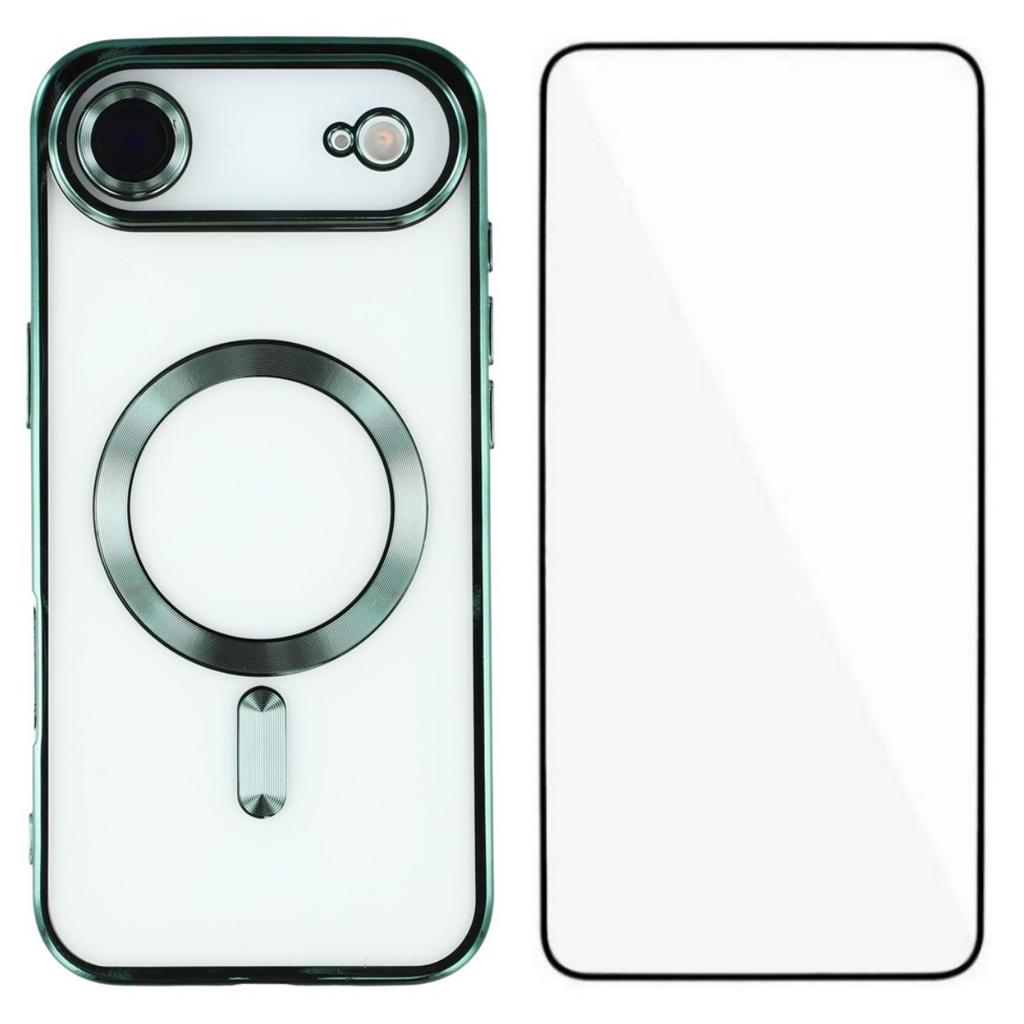 For iPhone 17 Air Magnetic Case WANLONFENG Full Protection Electroplated TPU Cover with Tempered Glass