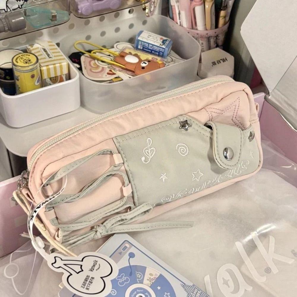 Large Capacity Pen Bag Zipper Stationery Organizer INS Pencil Case Students