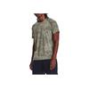 Under Armour Футболка Streaker Camouflage Running Print с коротким рукавом и регланами, мужская, цвет зеленый 1380775-504