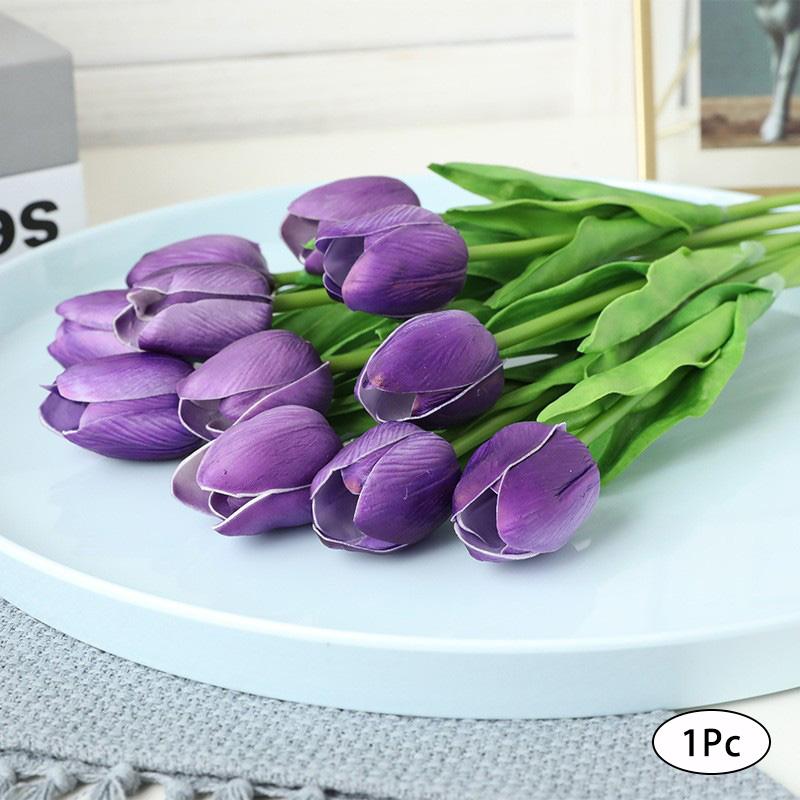 35 см Real Touch Искусственные цветы PU Домашний декор Свадебные украшения Цветы Поддельные цветы Тюльпаны