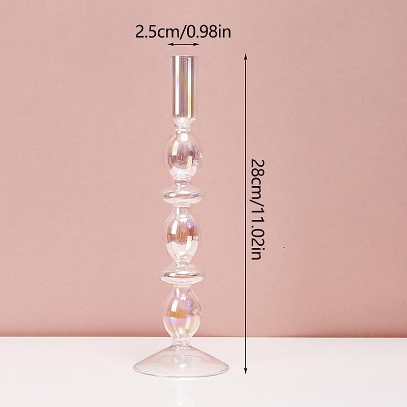 Подсвечник для домашнего декора Ваза Свадебное украшение Прозрачный стеклянный подсвечник Настольные украшения Вазы