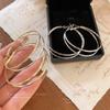 Элегантные двухслойные большие серьги-кольца для женщин — шикарный, легкий роскошный дизайн, представленный законодателями моды