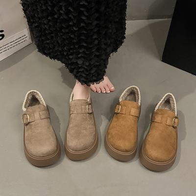 Женские легкие зимние утепленные мехом с толстой подошвой сноубутсы, нескользящие, с амортизацией, повседневные спортивные хлопковые ботинки, обувь Lofa