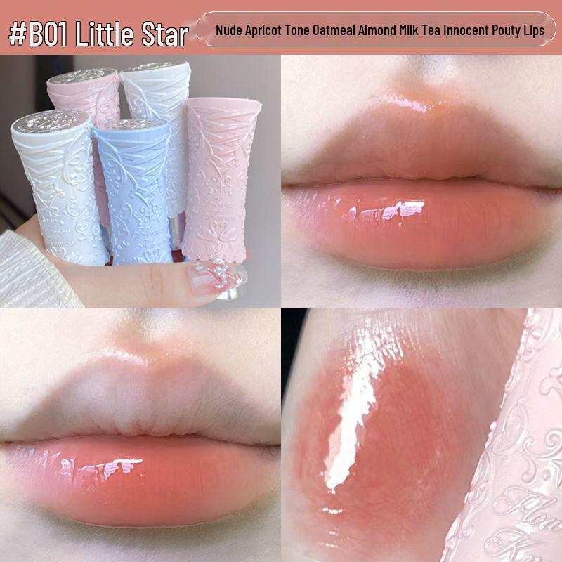 Flower Knows Балет Лебедей Блеск для губ: Зеркальный финиш, Не отпечатывается, Водянисто-легкий, Нюдовая помада для женщин.