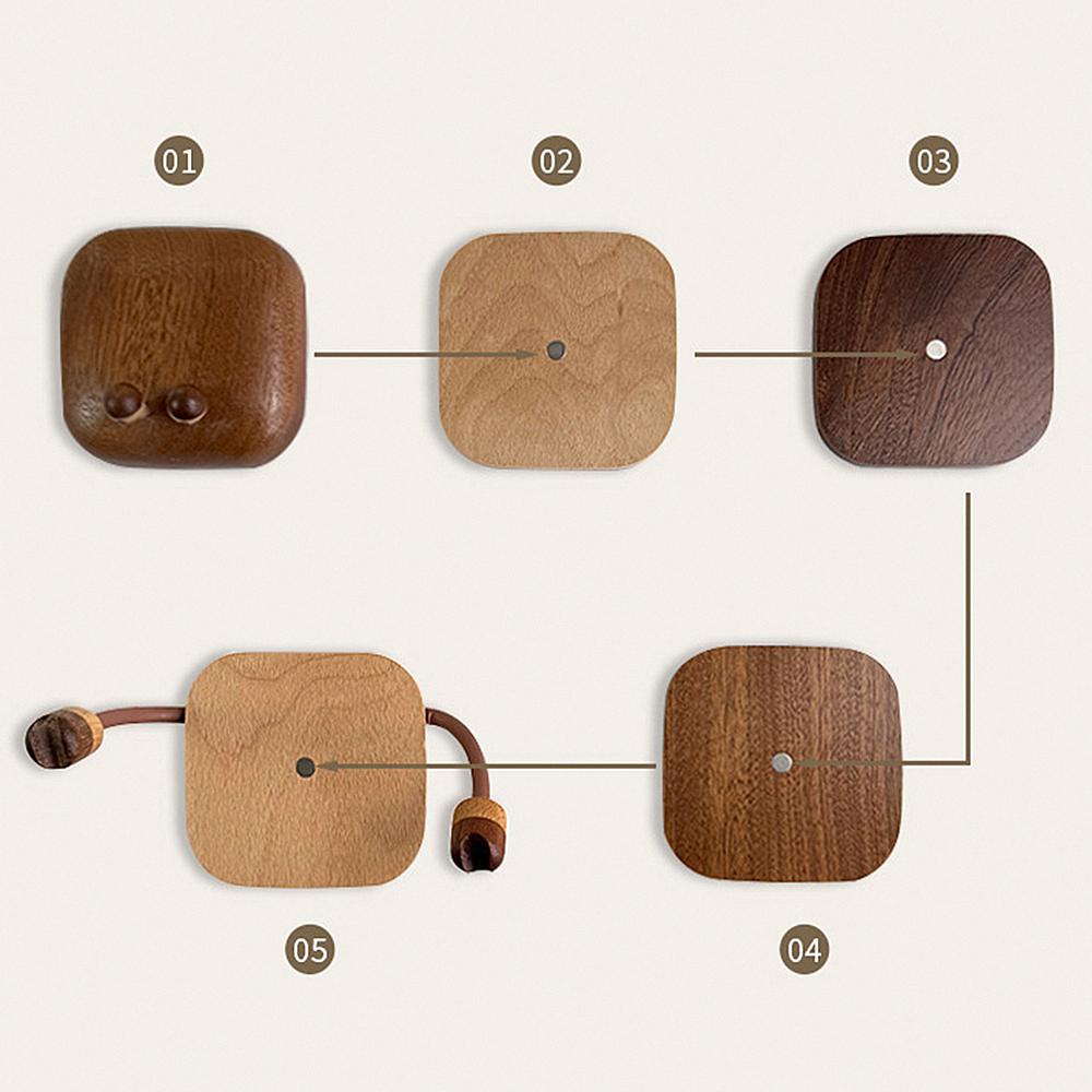 Маленькая подставка под кружку в виде краба, держатель из массива дерева, японский стиль, термостойкий, подставка для чайного набора, изоляционный коврик, обеденный коврик, милый коврик для чайной/водяной чашки, новый