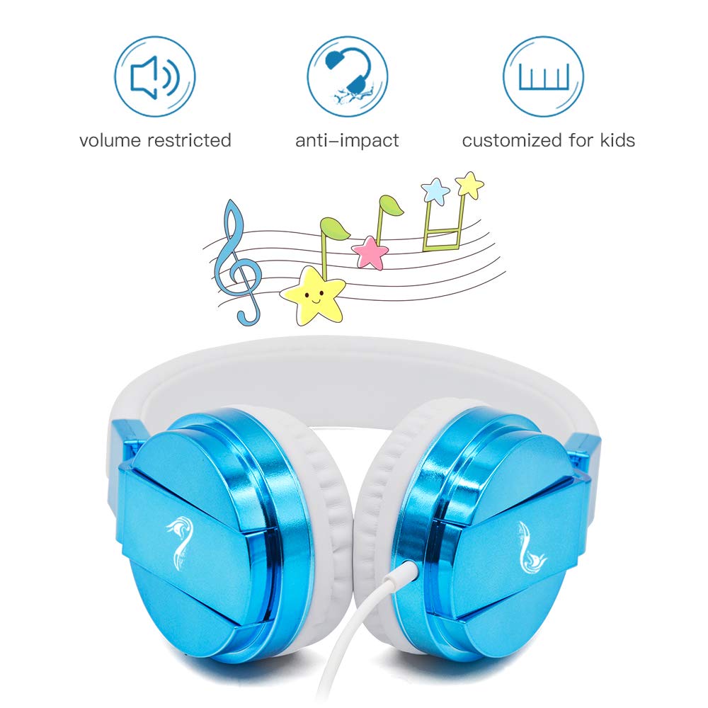 Наушники Soundfox для детей, проводные наушники, накладные, стереогарнитура для детей, девочек, мальчиков, подростков, взрослых, разъем для iPad, мобильного телефона, компьютера, Kindle