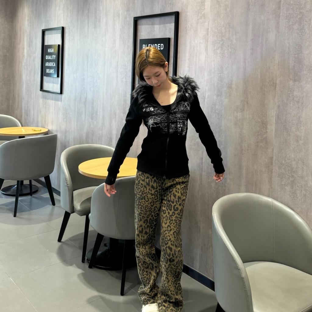 Худи в стиле гранж пэчворк из меха Y2k Женская уличная одежда Винтажная толстовка с капюшоном с готическим принтом Харадзюку Эстетичная приталенная куртка