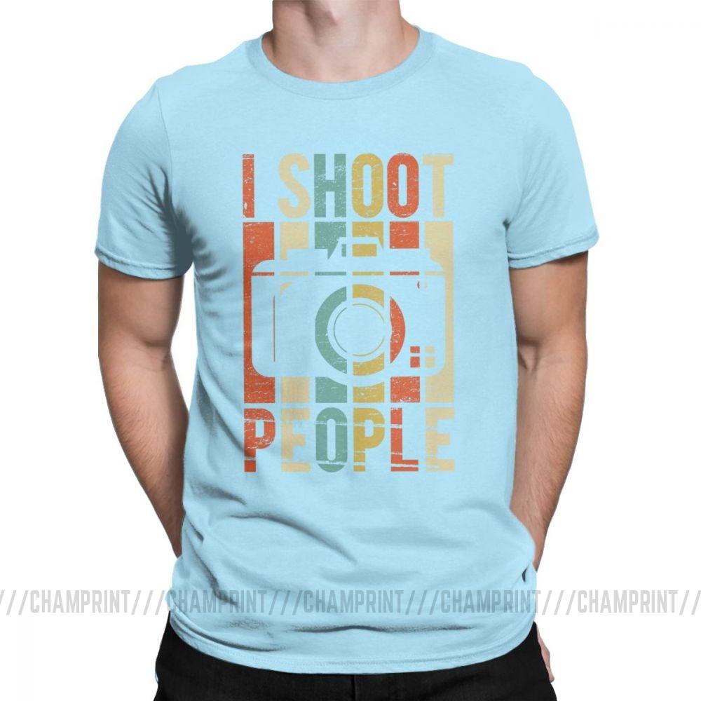 Мужская винтажная футболка с принтом 'Shoot People Photographer' Новинка 100% хлопок Футболка с коротким рукавом T