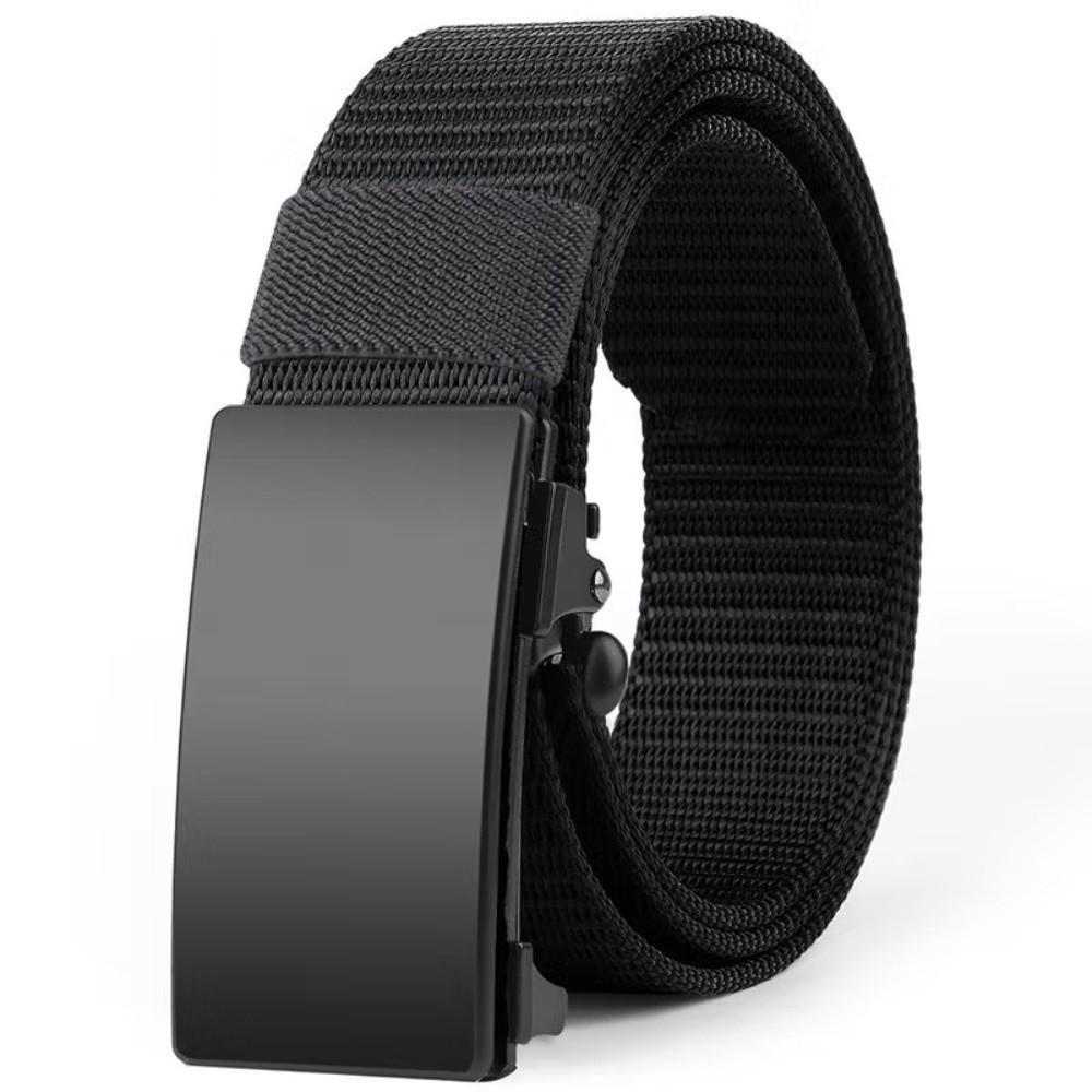 Solid Color Men Nylon Belt Zinc Zinc Alloy Sturdy Cloth Belt Adjustable Cloth Waistband Boys