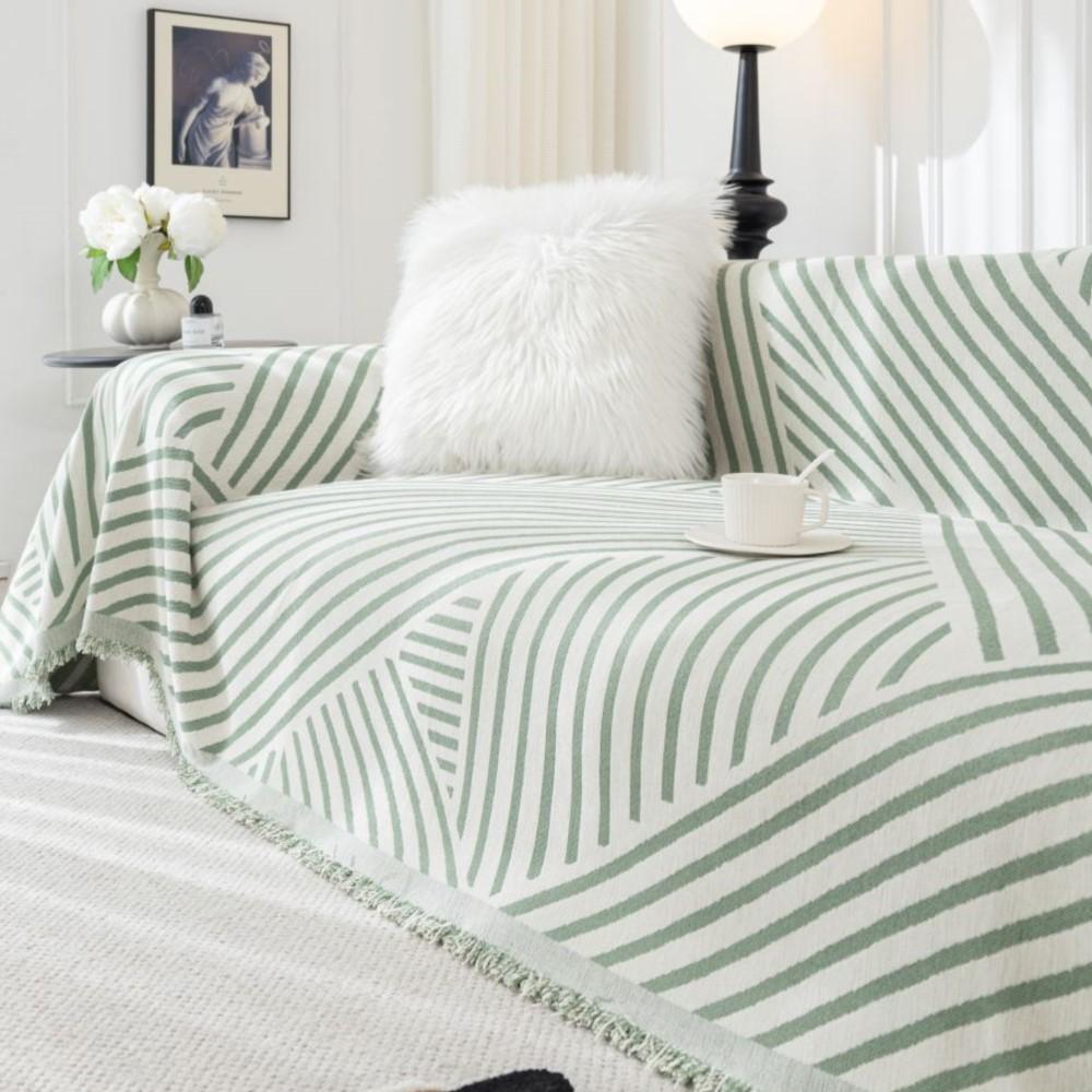 Чехол на диван с принтом, полотенце, новая диванная подушка, ленивый цельный кусок четырех сезонов, универсальное синельное черно-белое одеяло, ковер