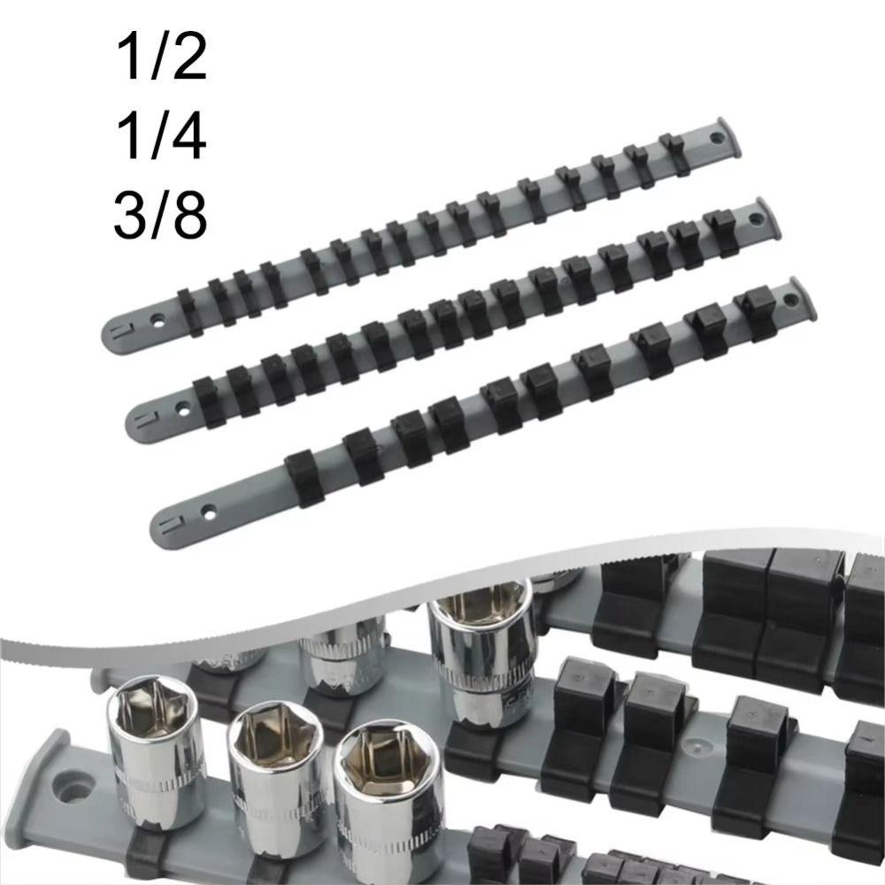 New 350mm Storage Rack 1/4in 3/8in 1/2in Plastic Organizer Tray Holder