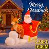 5.25FT Yard Party Decoration Inflatable Santa Claus Reindeer Sleigh Toys LED Lit Xmas Supplies Home Ornaments Christmas Gifts