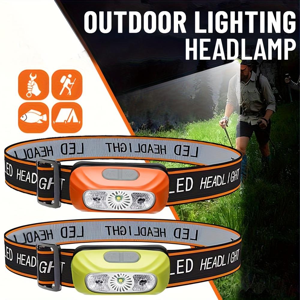 Спортивный налобный фонарь, перезаряжаемый через USB, налобный фонарь с ярким лучом, автоматический переключатель в 3 режимах, для кемпинга, рыбалки и аварийных ситуаций
