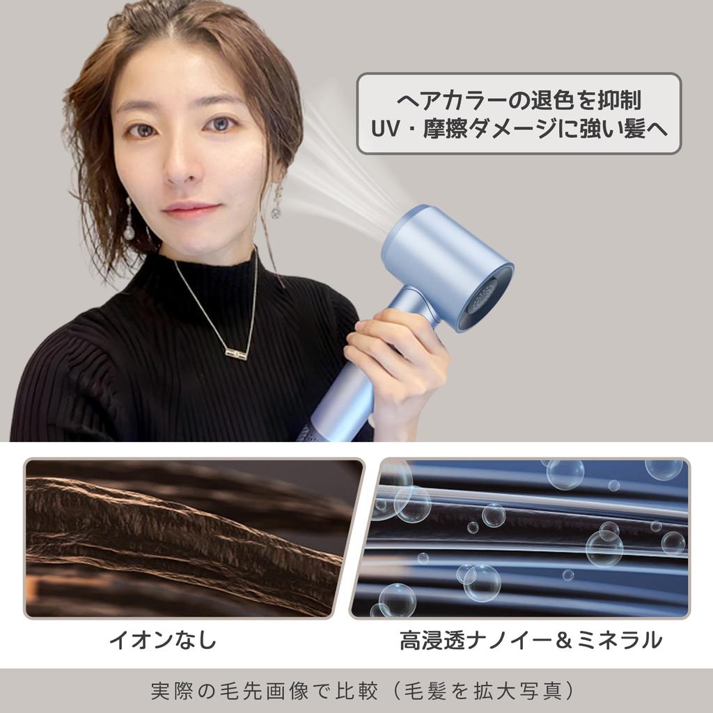 Фен Большой объем воздуха Фен для волос с отрицательными ионами YOUMAY Фен для волос 200 миллионов отрицательных ионов высокой концентрации 1300 Вт Большой объем воздуха Быстрая сушка 8