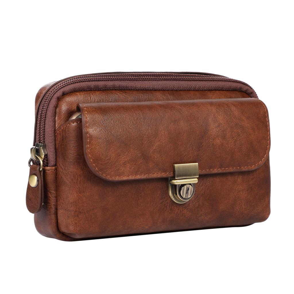 Универсальный кожаный мужской поясной кошелек сумка для телефона с зажимом для ремня чехол-кобура большой емкости чехол