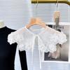 Organza Flower Fake Collar Detachable Lace Neckline Apparel Supplies Fake Collar  Women/girls
