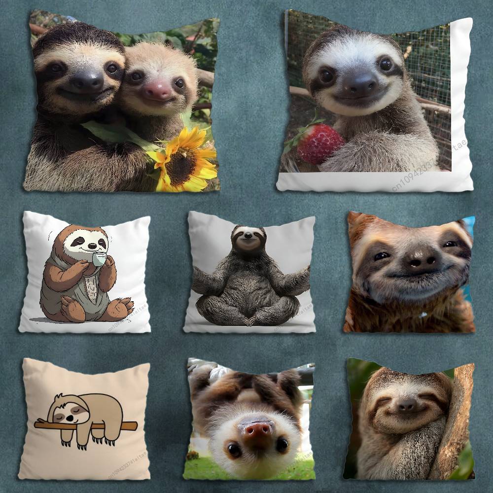 Sloth Cute Animal pillow over living room sofa cushion cover home decoration bedroom room bed pillow cover