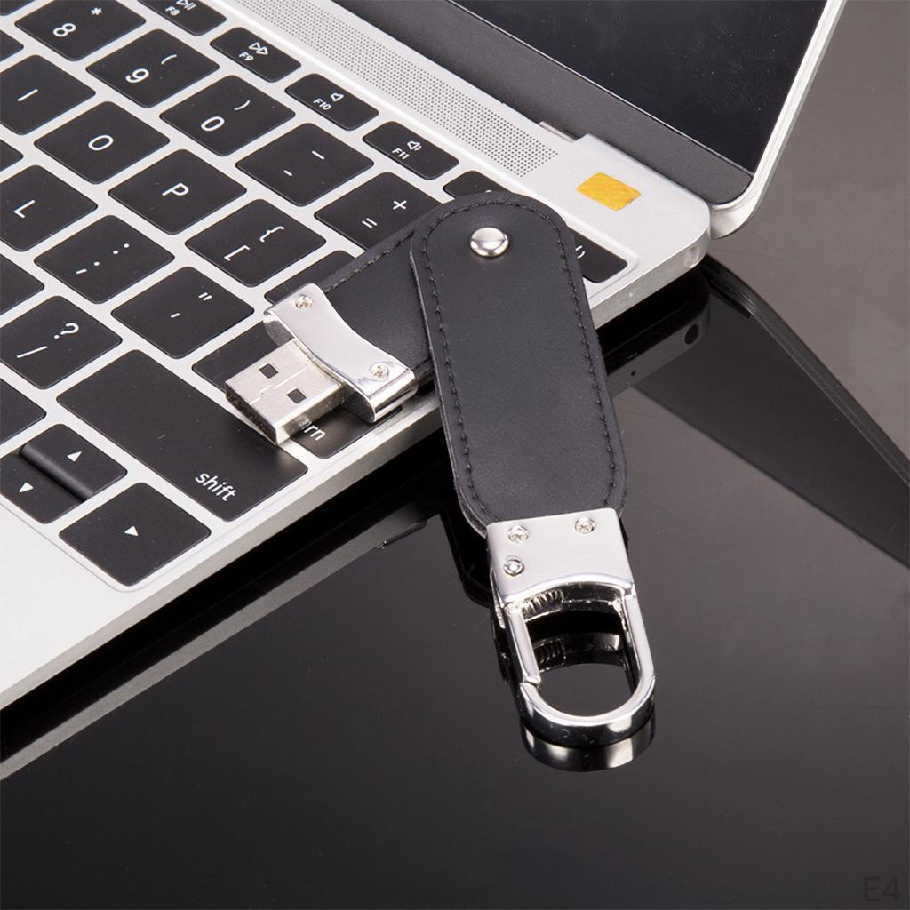 Металлический и кожаный брелок для ключей Поворотный крючок Пряжка USB-флешка Накопитель диск Черный