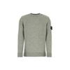 FW22 Solid Color Label Crew Neck Pullover Long Sleeve Knit Sweater Men Sweater Green 7715543C1-V0055