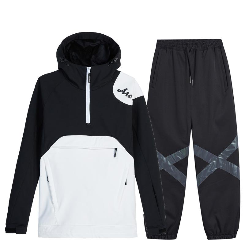 Лыжный костюм для женщин и мужчин, лыжная толстовка с капюшоном для катания на лыжах, сноубордический костюм, мужской, женский, зимний, теплый, уличный, водонепроницаемая, ветрозащитная, лыжная куртка и брюки