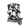 Womens Geometric Print Sleeveless Top Elastic Waist Pants Set - Elegant Casual Outfit
