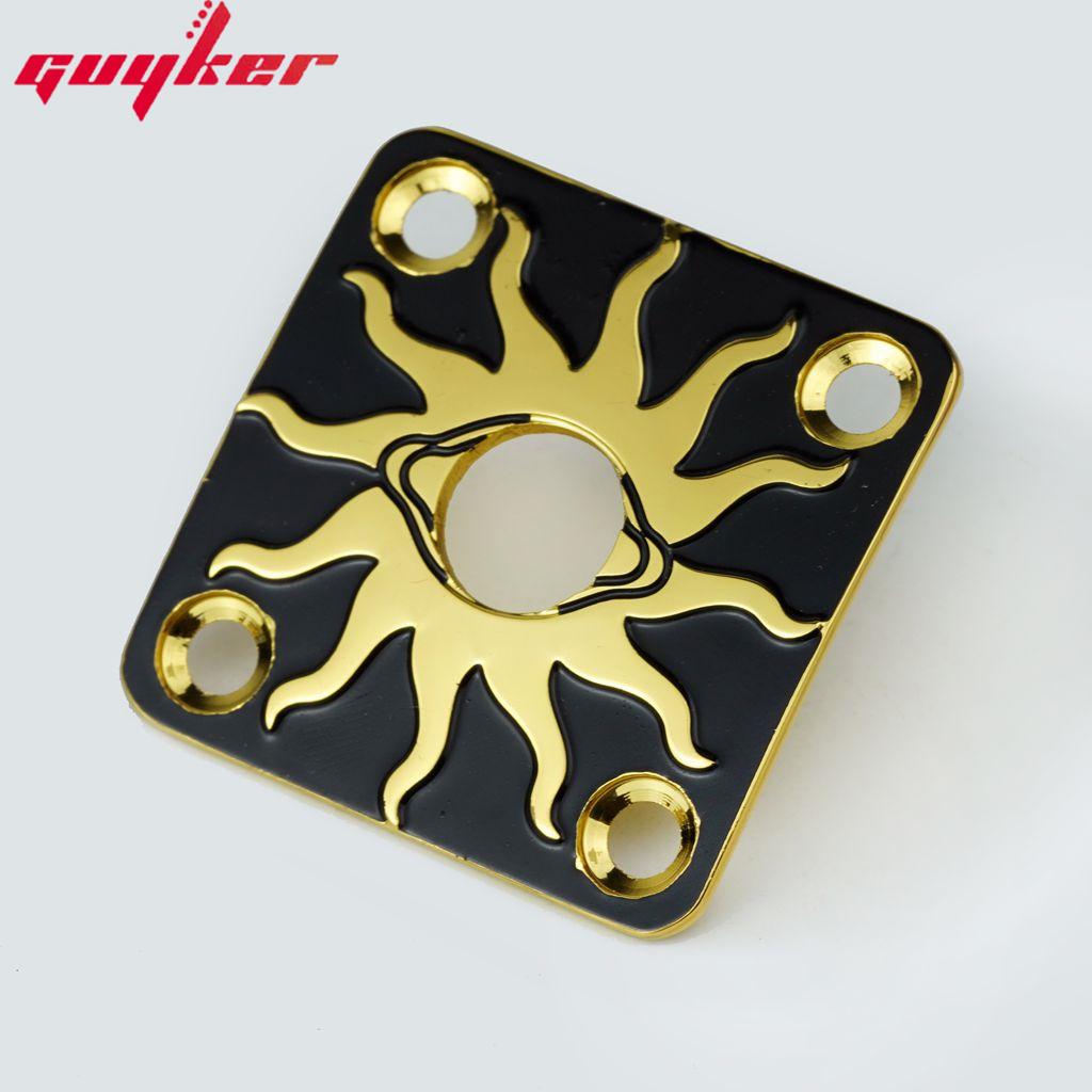 1 Piece Square Curved Stainless Steel Jack Plate Surface Pattern For Electric Guitar Bass