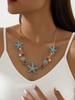 Women's Beach Vacation Necklace, Enamel Starfish, Coral ,Shell Pendant with Rhinestones ,Faux, Golden Tone Chain