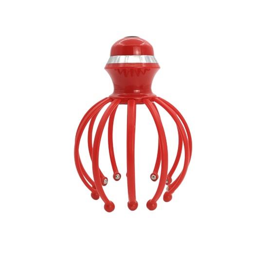 Массажер для головы Octopus с 12 клешнями, 2 режима массажа, эргономичный дизайн, USB-зарядка, беспроводное устройство для массажа кожи головы