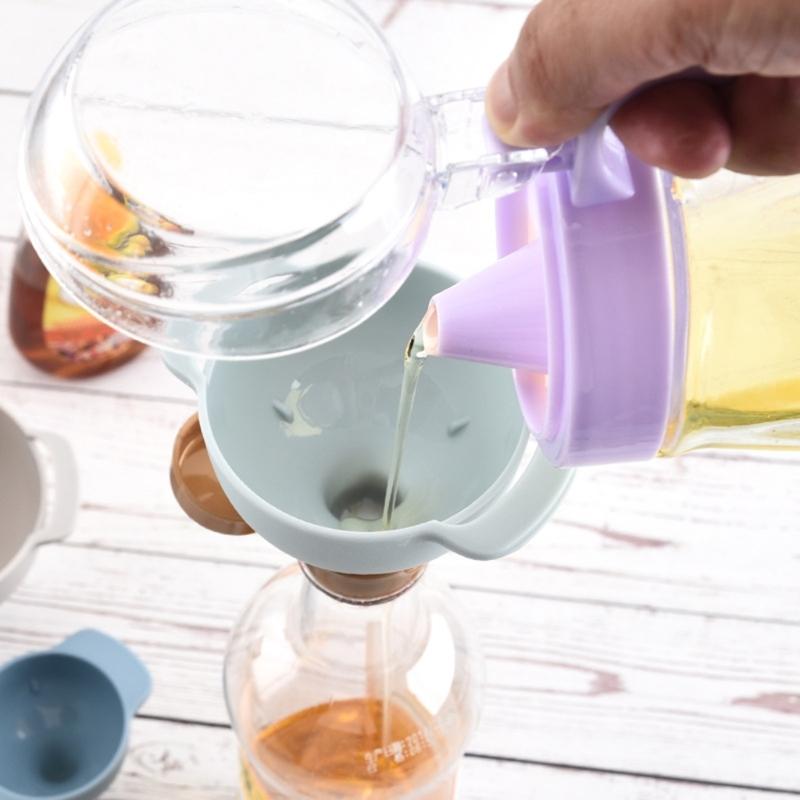 4 In 1 Funnel Multiuse Small Kitchen Funnel with Removable Strainer Plastic Funnel for Filling Water Bottle Liquid
