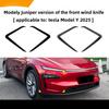 Для Tesla Model Y Juniper 2025 2025 Передний противотуманный фонарь Ветровой нож Спойлер ABS Карбоновый вид Накладка-лезвие Защитная накладка на фару