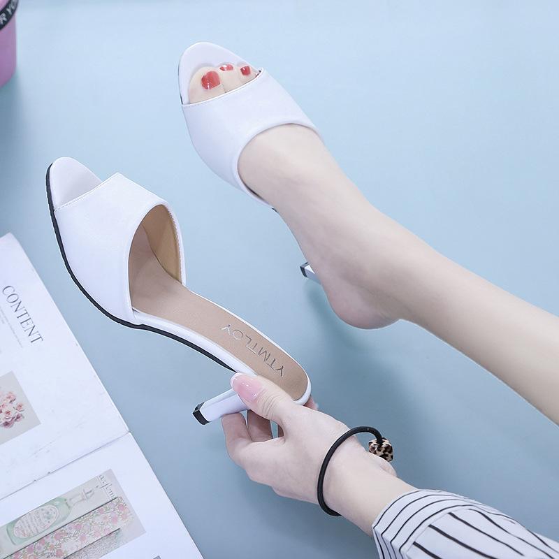 Женские лаконичные модные туфли женские тонкие каблуки женские туфли с пряжкой туфли-лодочки высокие каблуки Peep Toe Super High 94