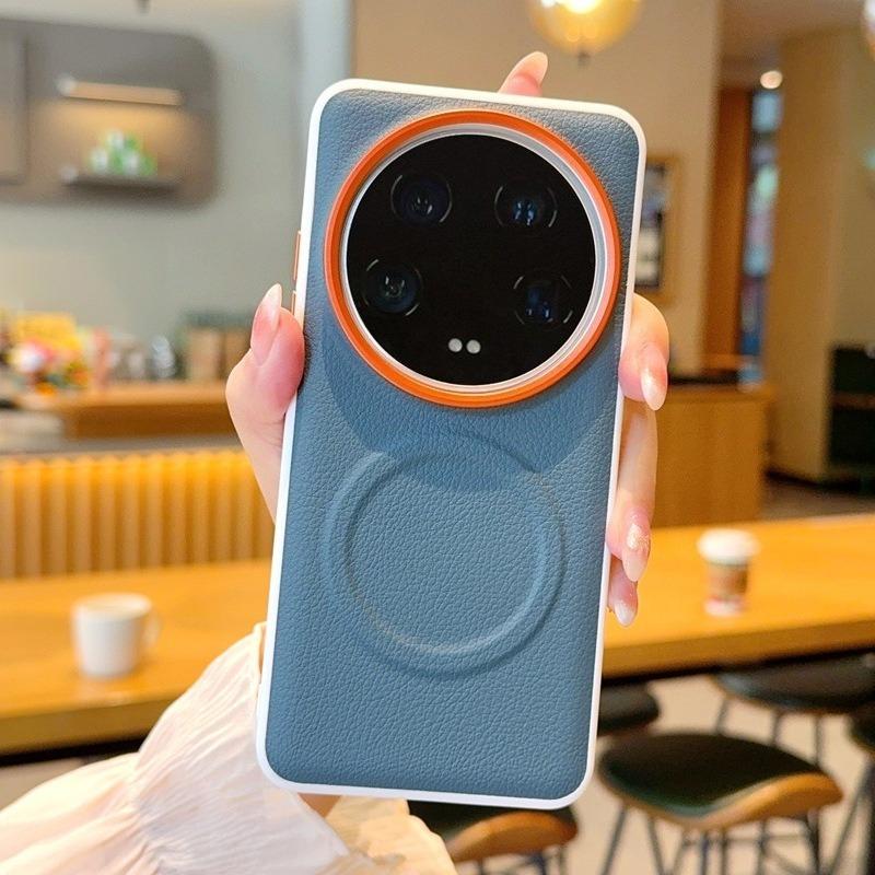 Чехлы для телефонов xiaomi, Магнитный нескользящий чехол для телефона с красным кольцом и металлической рамкой для камеры с большим отверстием
