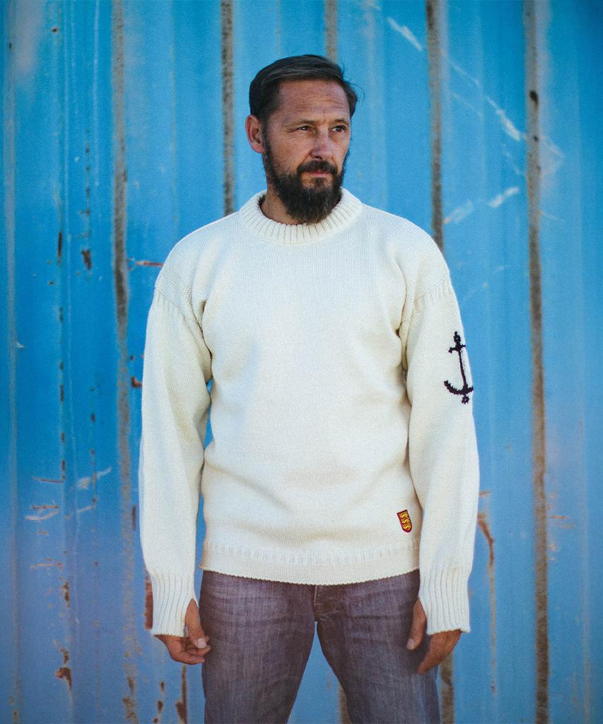 Geonjiulleunseu Crewneck Wholegarment Sweater - Aran