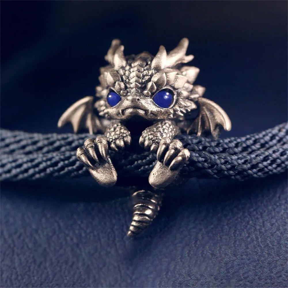 Регулируемый браслет из красной веревки в винтажном стиле, ручной работы, модный браслет-манжета с драконом