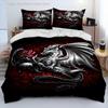 Dragon Cartoon Comforter Bedding Set,Duvet Cover Bed Set Quilt Cover Pillowcase,King Queen Size Bedding Set for Adult Boys Gift