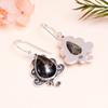 Медные серьги из стерлингового серебра 925 пробы с черным обсидианом V9831, черные серьги, серьги-груши, подарок на День святого Валентина, подарок для нее, подарок на день рождения, украшение ручной работы