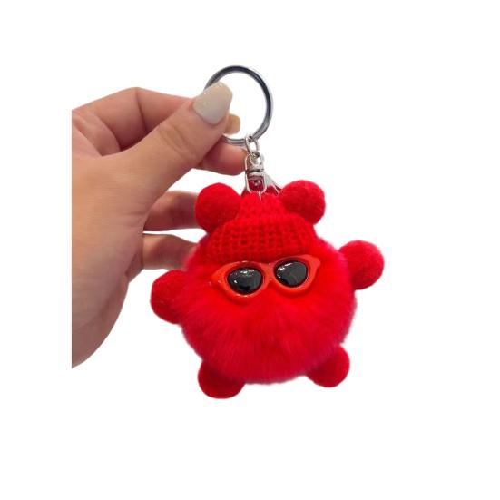 Брелок Мультяшная Кукла в Шляпе Очки Декор Шарм Имитация Кроличьего Меха Брелок для Ключей Ключи Рюкзаки Автомобили Аксессуары