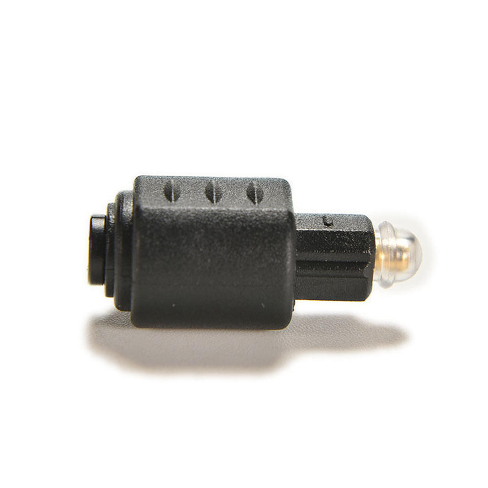 Black Round To Square 3.5mm Audio Adapter Optical Mini Jack Plug To Toslink Female To Male