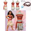 Delightful Girls Kids Moana Princess Costume Fancy Dress Set With Elegant Necklace Accessory