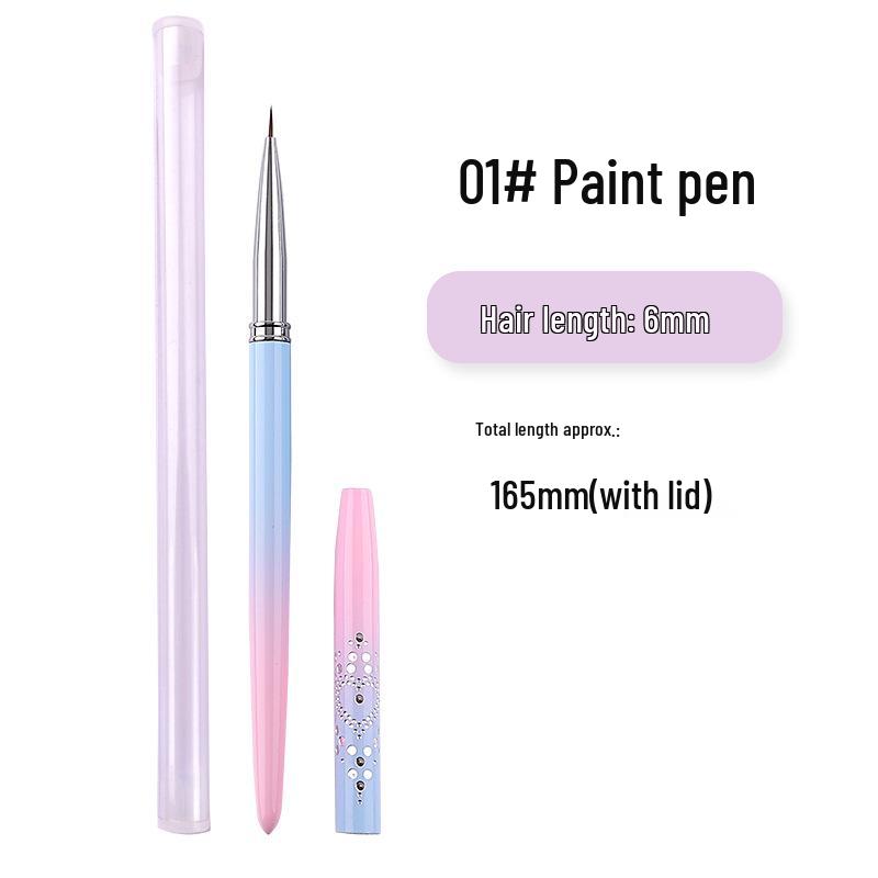 15-Piece Nail Art Pen Set: Line, Ombre, Carving, Painting, and Gel Brushes.