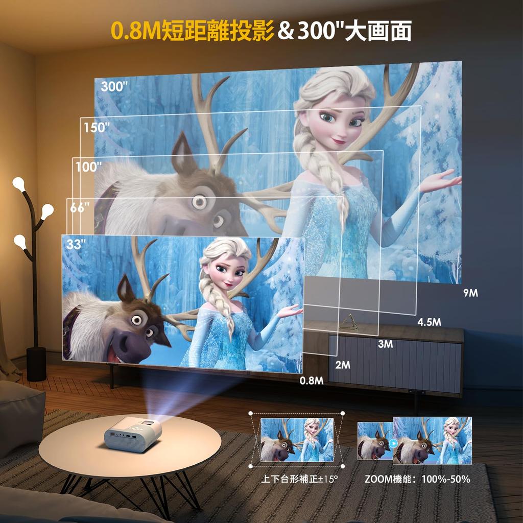 Edition Ultra YOWHICK Projector 17000LM High Brightness 5G WiFi Bluetooth Instant Connection Real 1080P Short Distance Projection Brightness Plus 4K