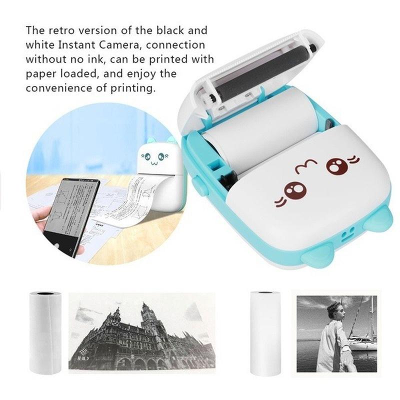 Bluetooth Portable Mini Photo Label Printer for Phone Student Wrong Exercises Handheld Thermal Printer for Android and Ios