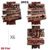 Horror Warning Halloween Garden Stake Sign for Outdoor Decoration
