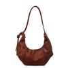 Autumn Large Capacity Retro Soft Leather Pleated Crossbody Shoulder Bag - Fashionable Versatile Dumpling Style