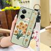 Anti-knock Flower Phone Case For Redmi A5 4G/Xiaomi Poco C71 4G Anti-dust Wrist Strap Kickstand Wristband Back Cover