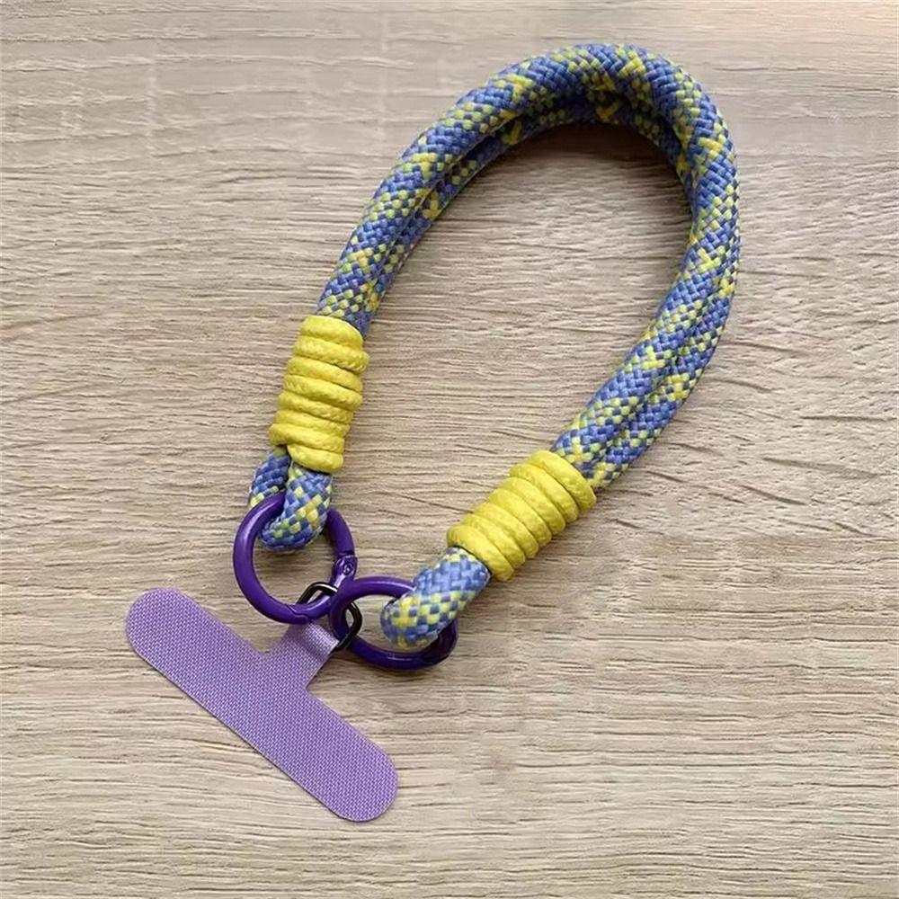 with Patch Mobile Phone Lanyard Braided Phone Hanging Chain Phone Wrist Strap Mobile Case