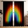 Шторы с радужным принтом, красочный мультяшный узор, 100% полиэстер, шторы с кулиской, декоративные шторы для детской комнаты, гостиной