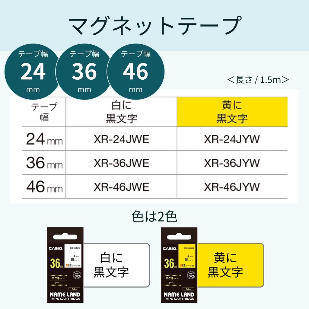 Casio Надпись Nameland Магнитная лента 36мм Белая XR-36JWE