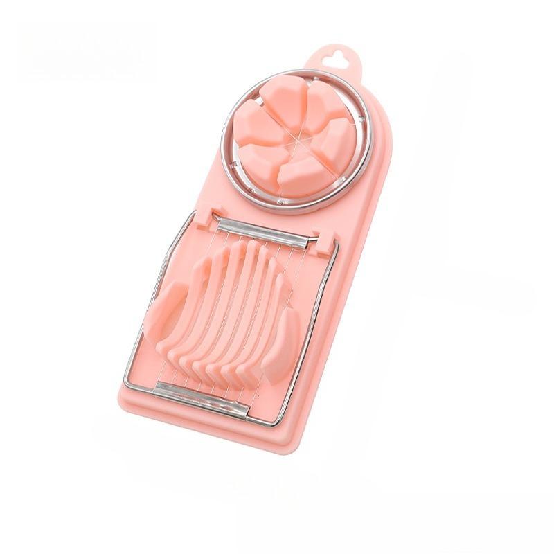 2 в 1 Яйцерезка Многофункциональная Нержавеющая сталь Яйцерезка Бытовая Колбаса Консервированное яйцо Резак Артефакт Кухонные гаджеты