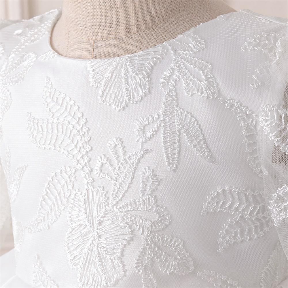 Toddler White Wedding Baptism Baby Girl Dress Tulle Bow 1st Birthday Party Evening Princess Dresses for Girl Bridemaid Prom Gown